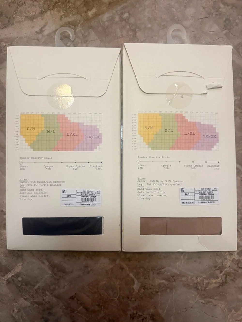a new day Sheer Hosiery Duo - Black & Honey Beige